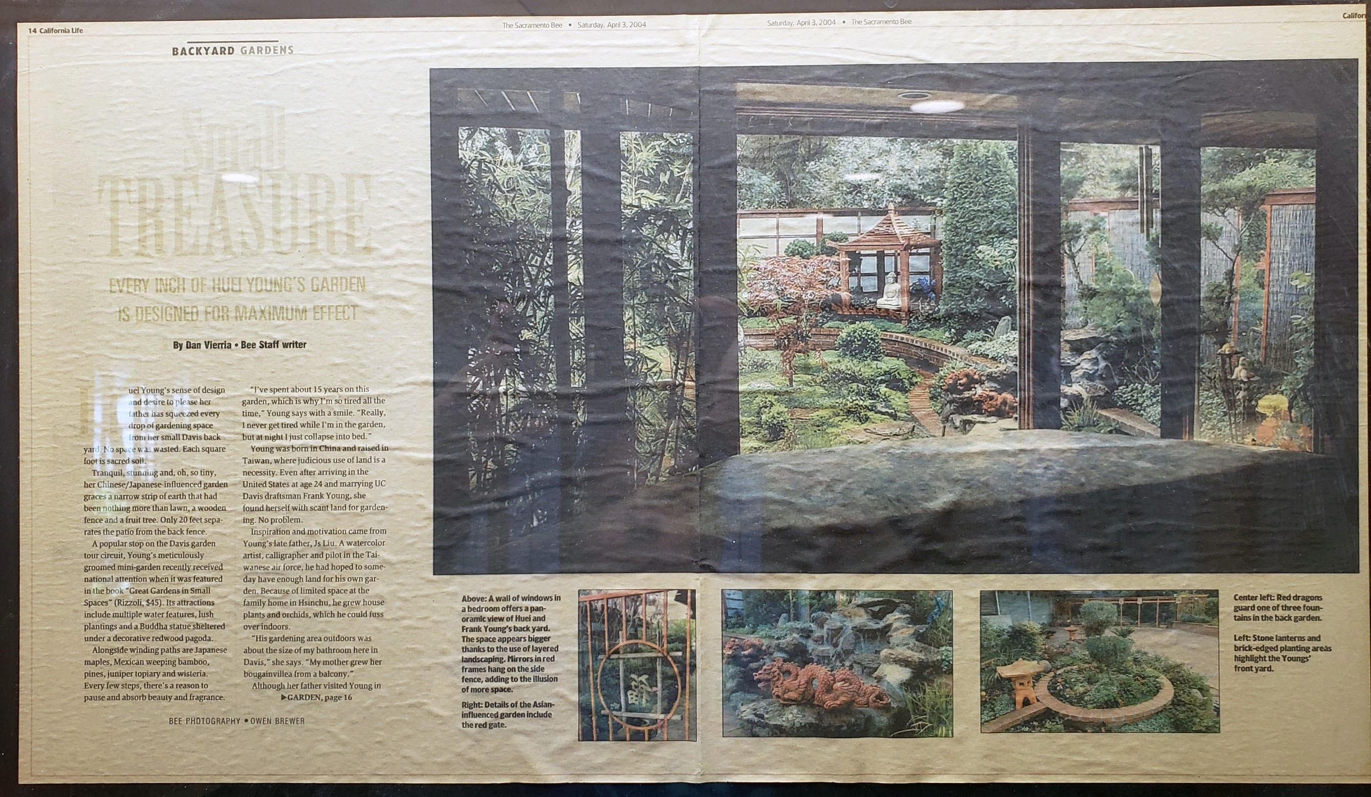 Sacramento Bee page spread, left