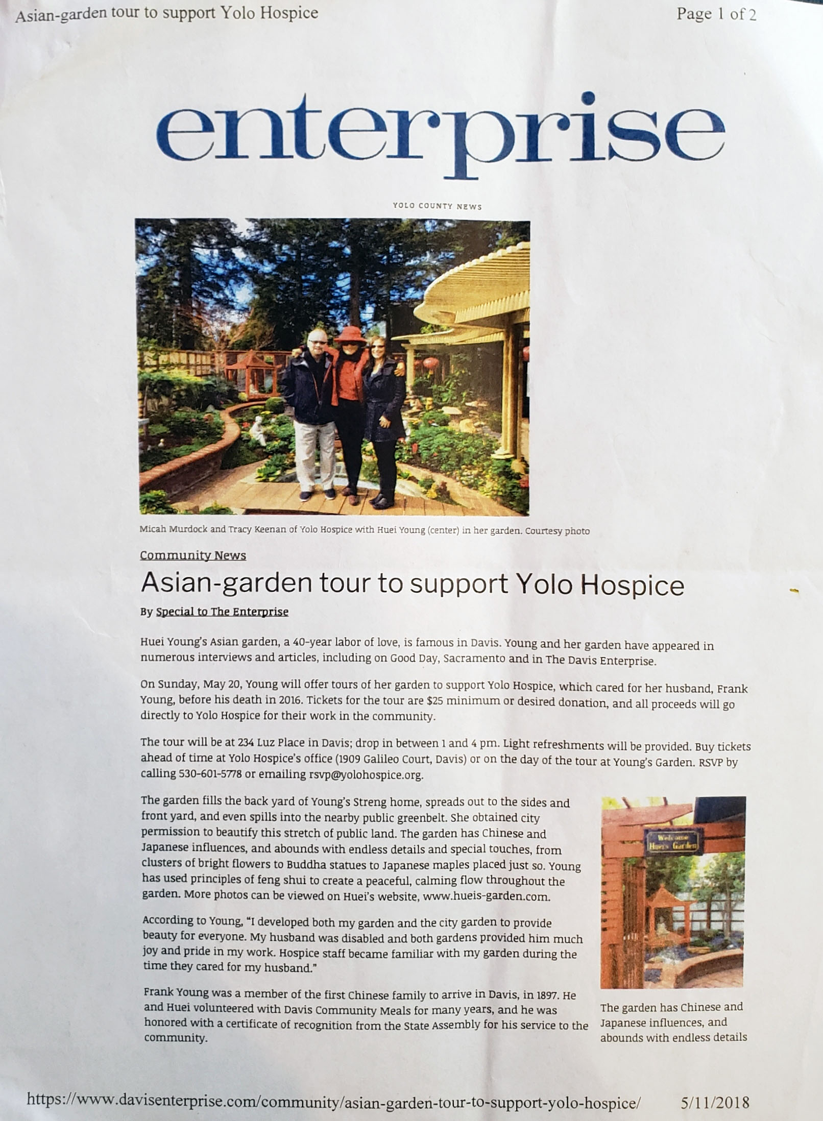 Davis Enterprise article — page 1