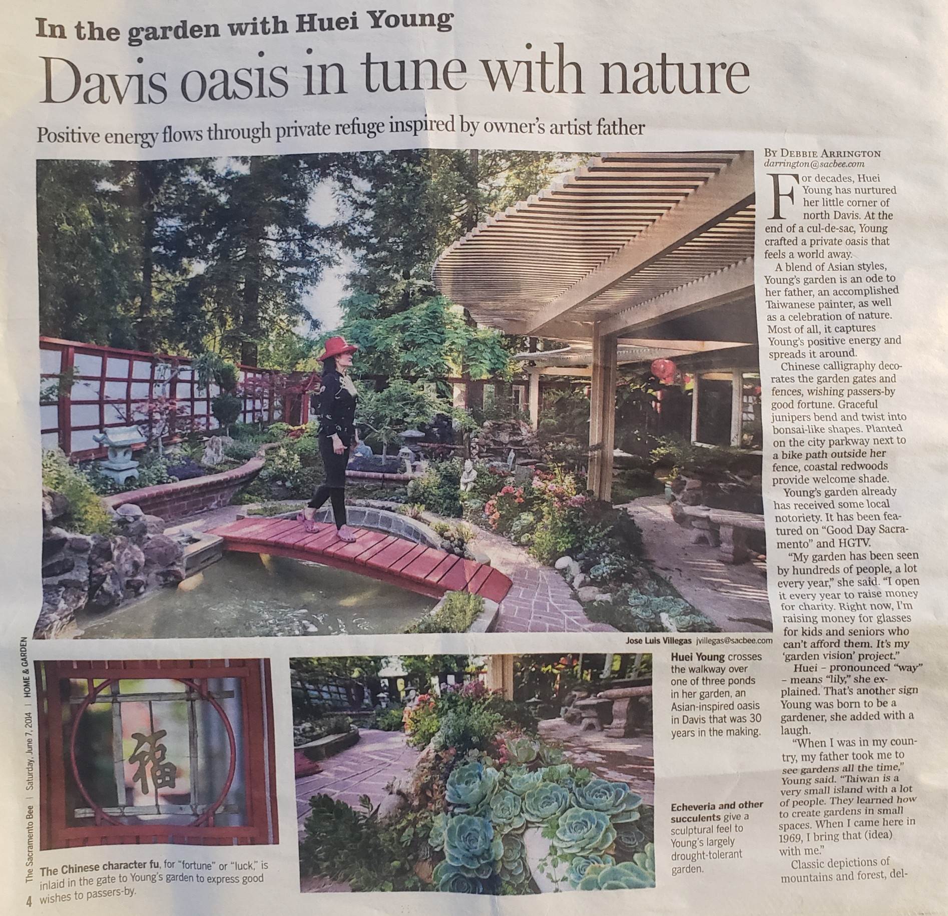 Sacramento Bee article — Davis oasis in tune with nature (interior page)