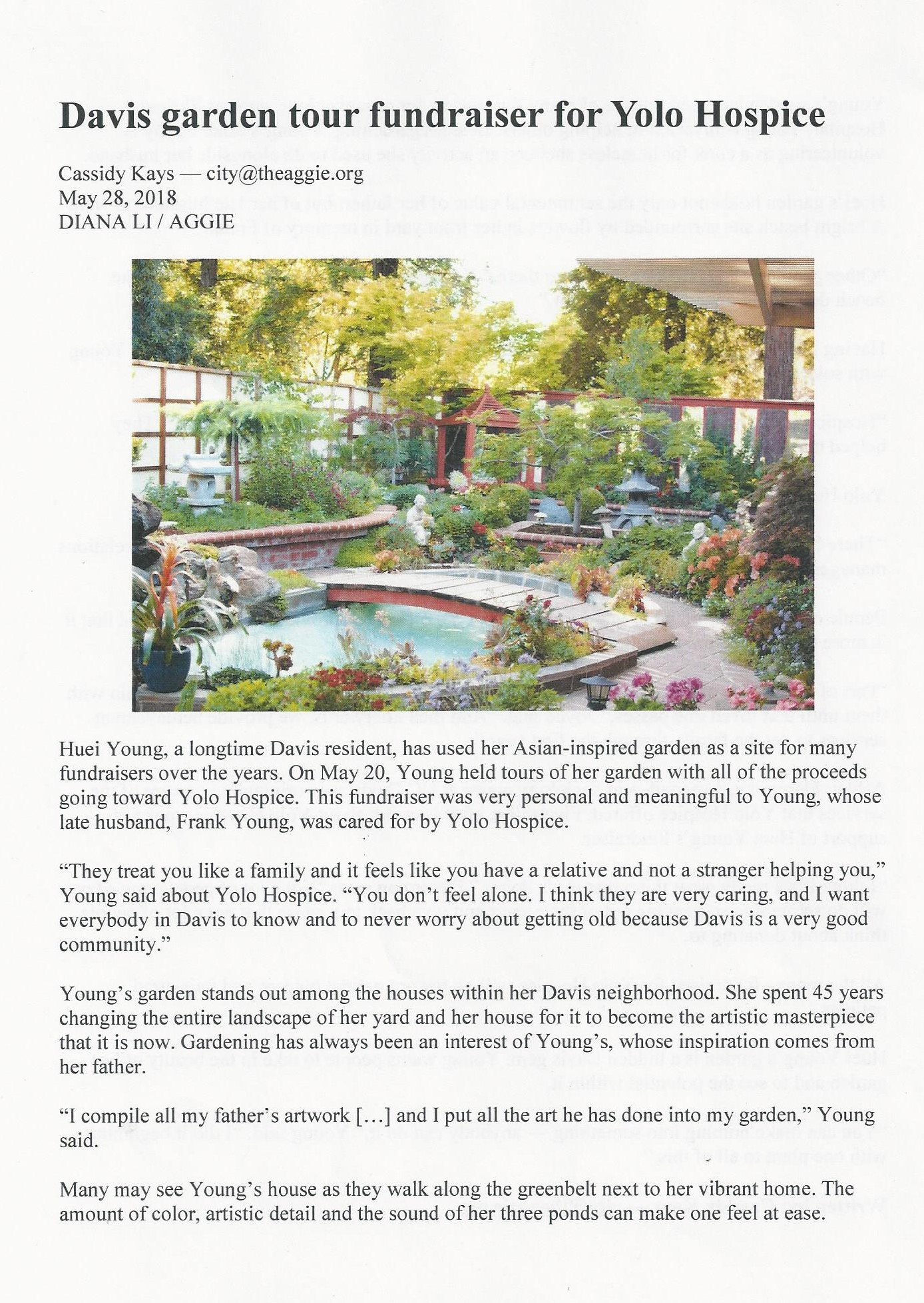 California Aggie article — page 1